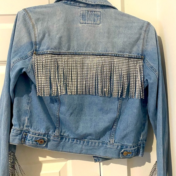 Forever 21 Jackets & Blazers - Forever 21 Jean jacket. Diamond fringe backing and sleeves.